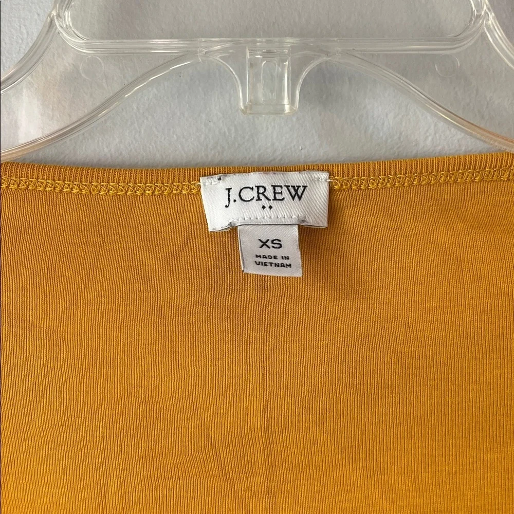 J. Crew Women's Mustard Yellow Long Sleeve Scoop Neck Tee